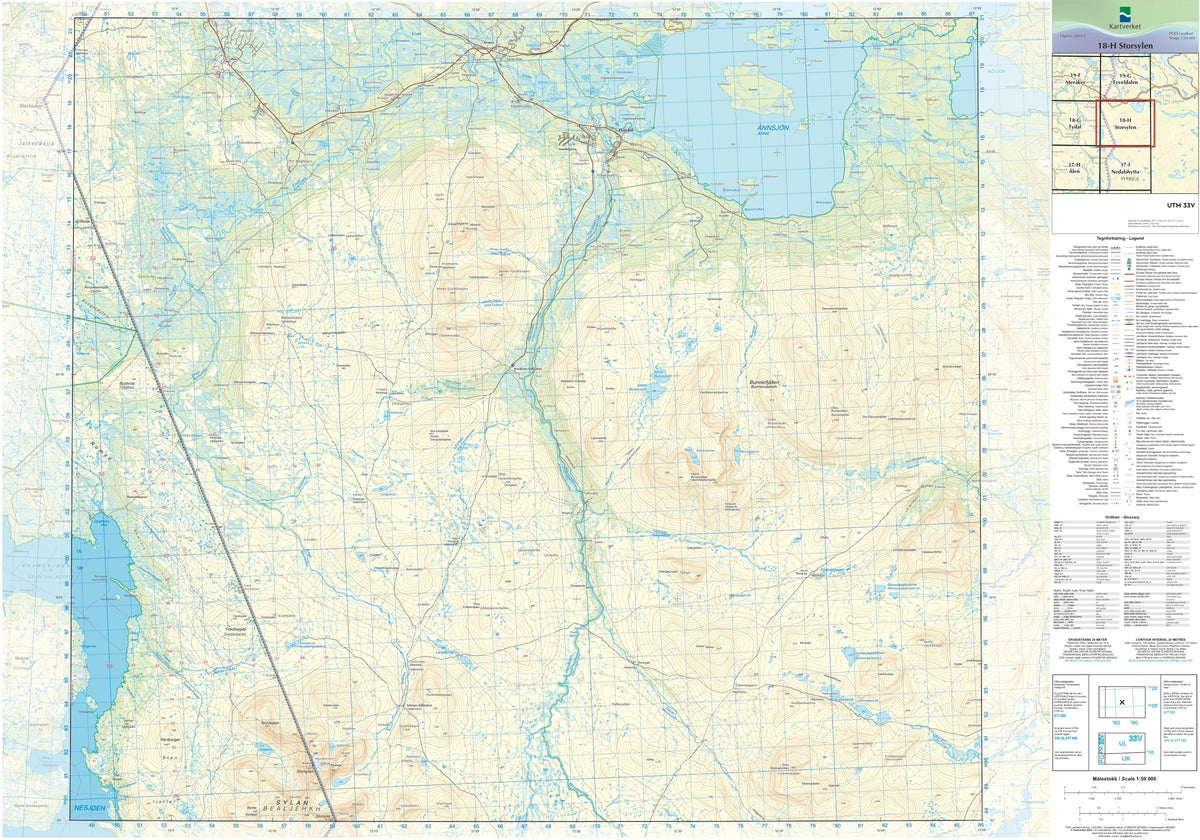 Kartverket N50 kartblad 18-H Storsylen
