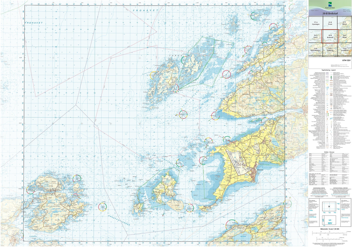 Kartverket N50 kartblad 20-B Brekstad