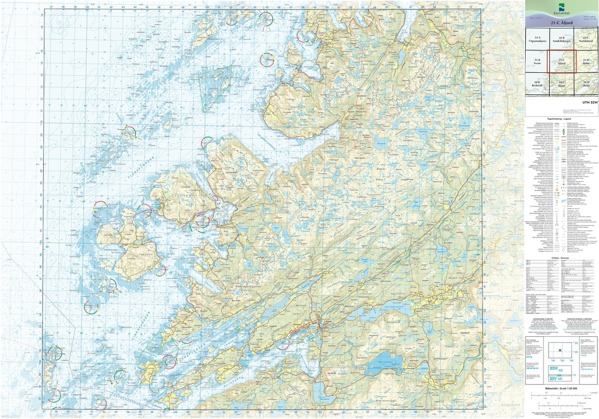 Kartverket N50 kartblad 21-C Åfjord