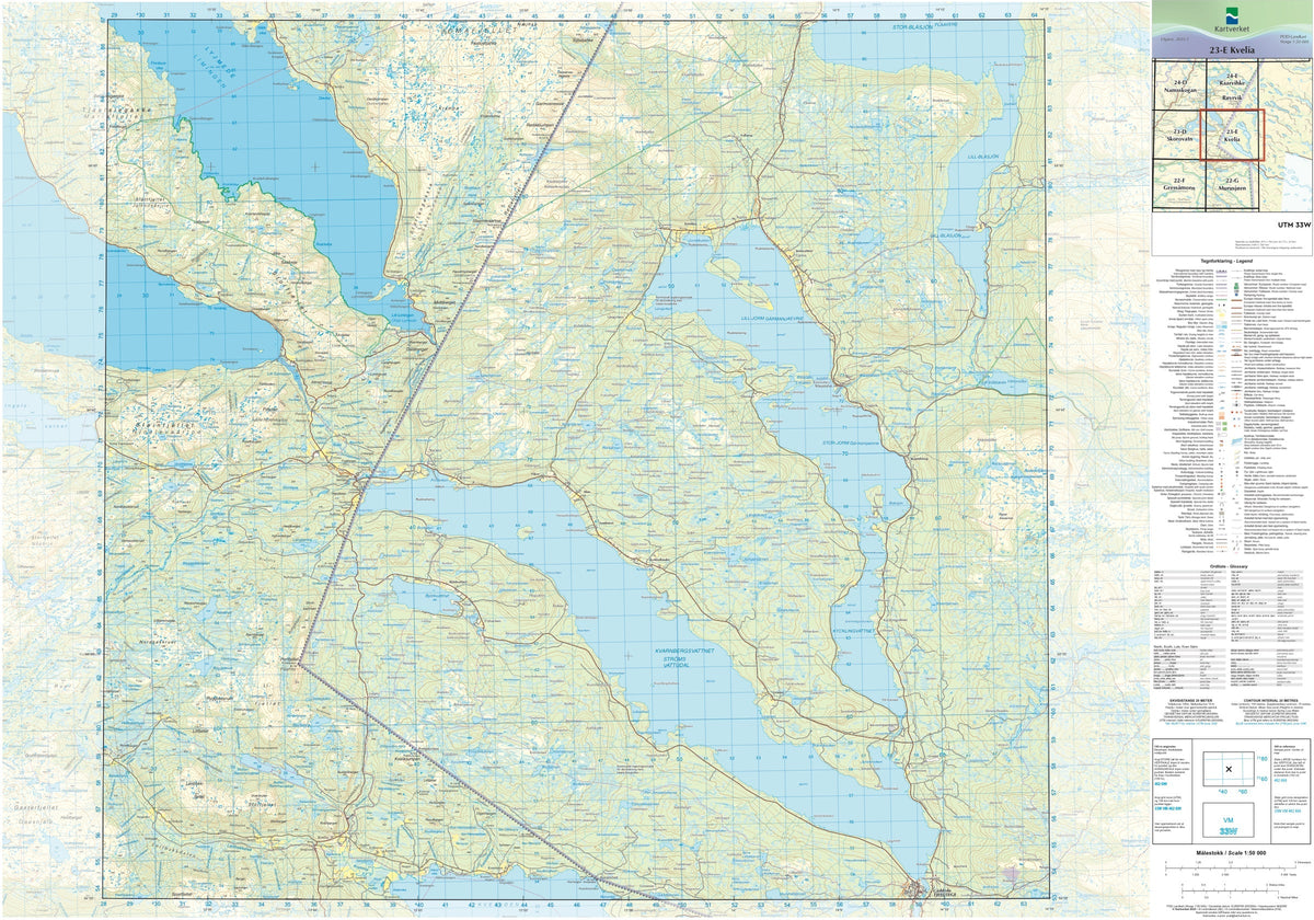 Kartverket N50 kartblad 23-E Kvelia