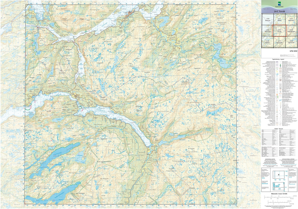 Kartverket N50 kartblad 24-C Terråk