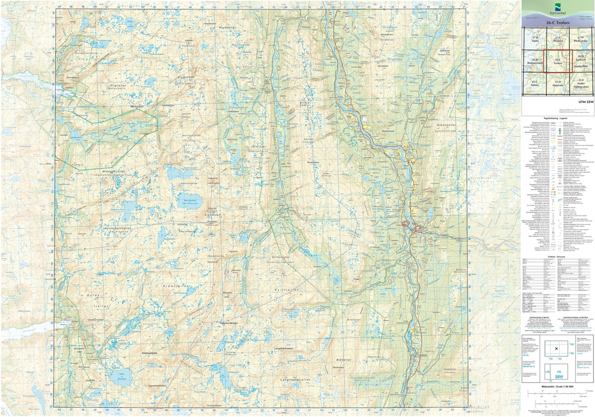 Kartverket N50 kartblad 26-C Trofors