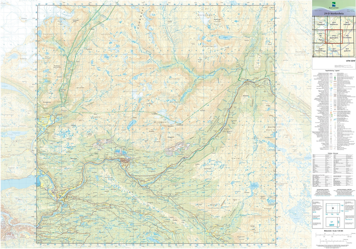 Kartverket N50 kartblad 29-D Storforsheia
