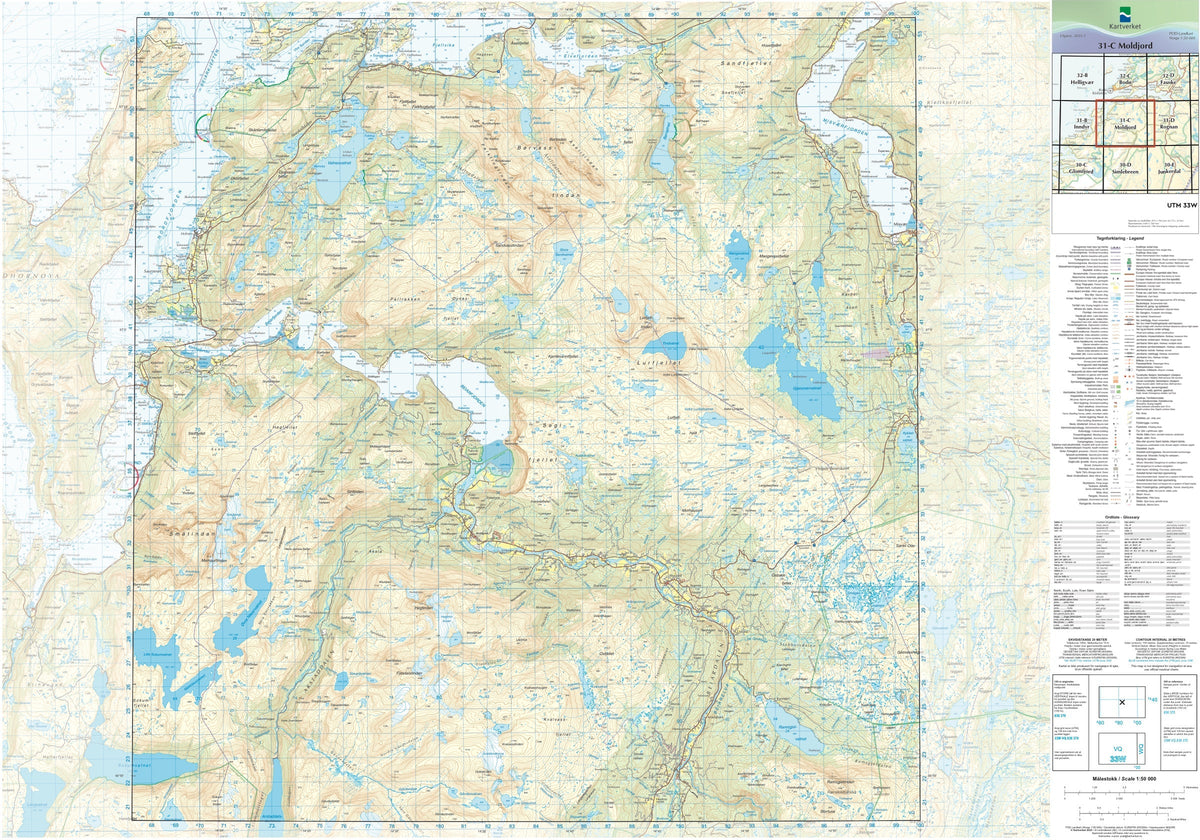 Kartverket N50 kartblad 31-C Moldjord