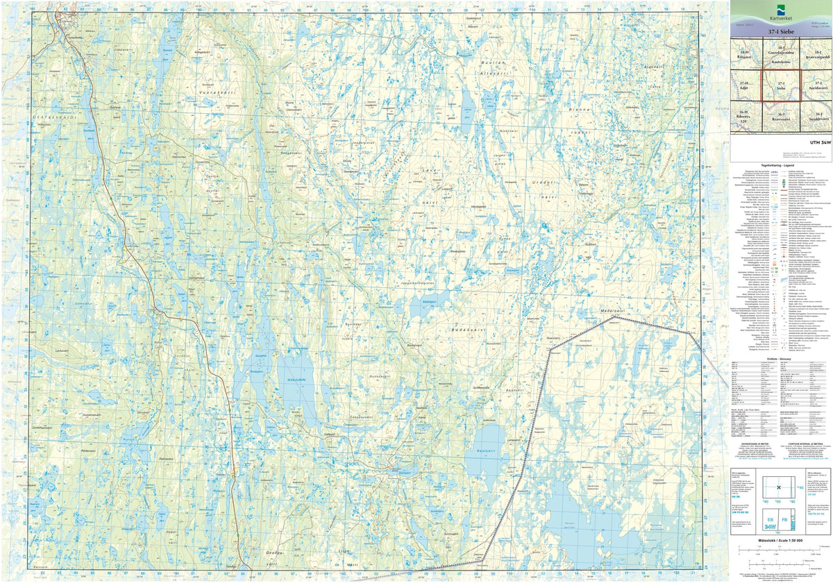 Kartverket N50 kartblad 37-I Siebe