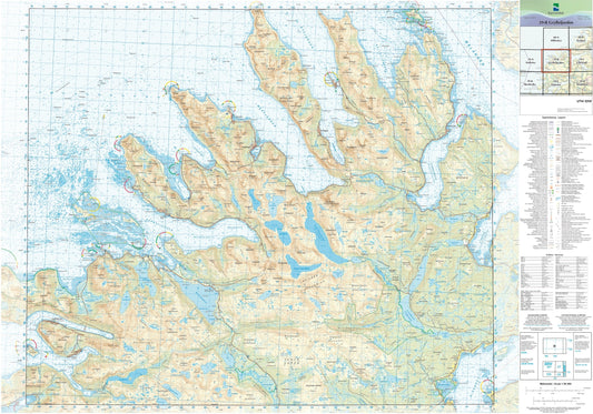 Kartverket N50 kartblad 39-B Gryllefjorden