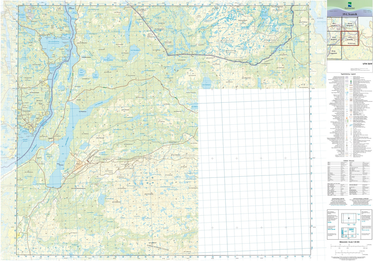 Kartverket N50 kartblad 39-L Svanvik
