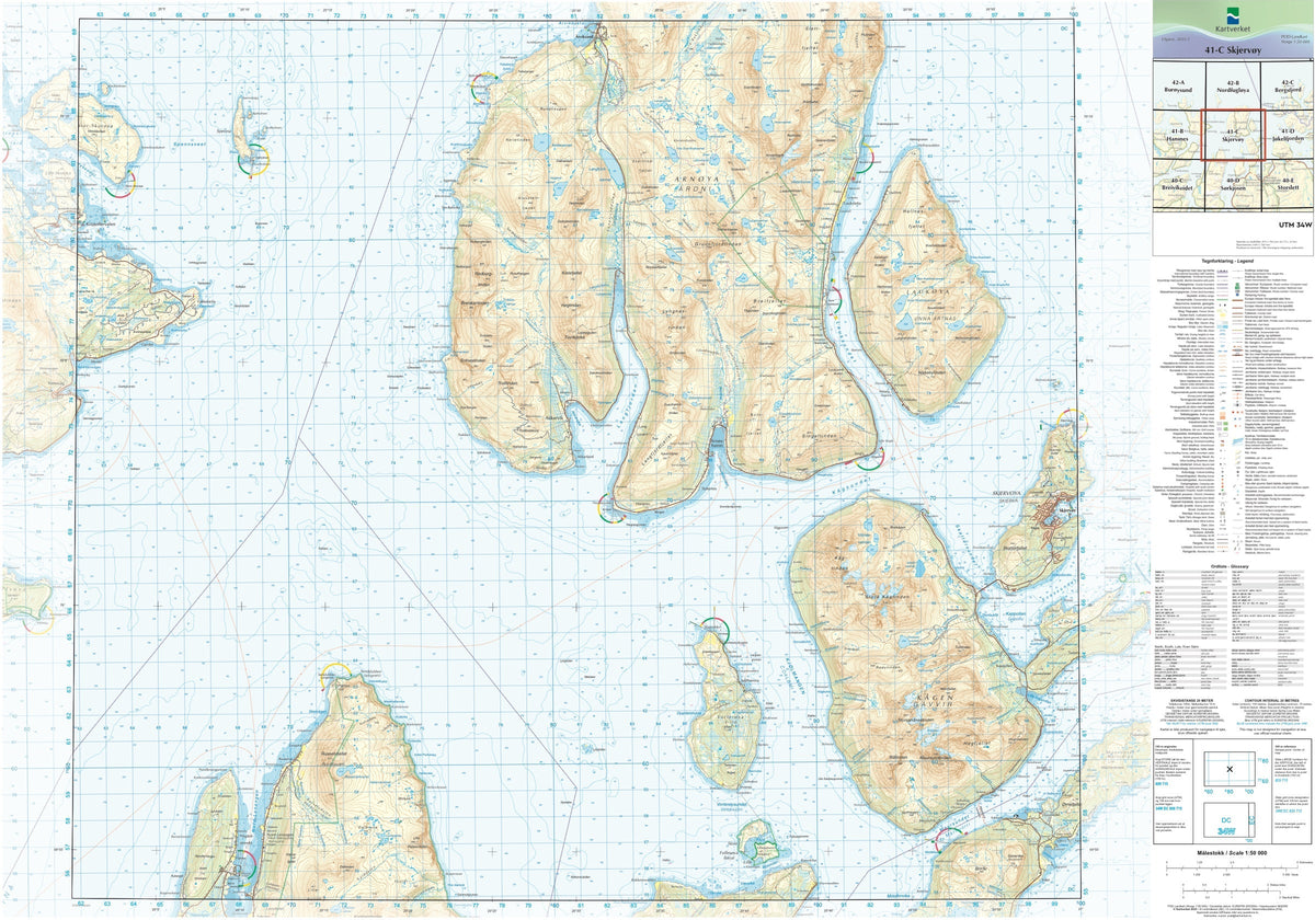 Kartverket N50 kartblad 41-C Skjervøy