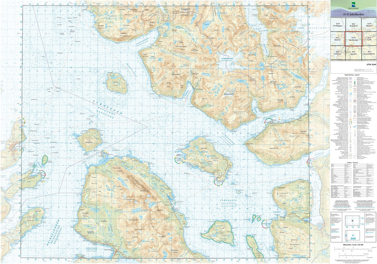 Kartverket N50 kartblad 41-D Jøkelfjorden