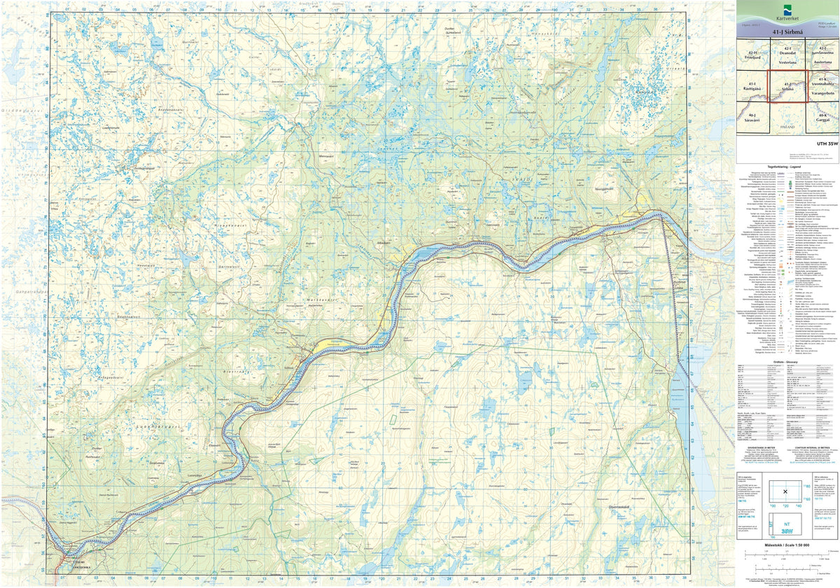Kartverket N50 kartblad 41-J Sirbmá