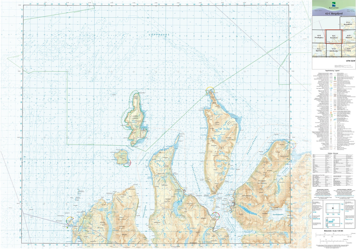 Kartverket N50 kartblad 42-C Bergsfjord