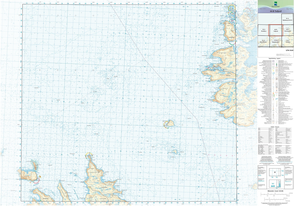 Kartverket N50 kartblad 44-B Tufjord
