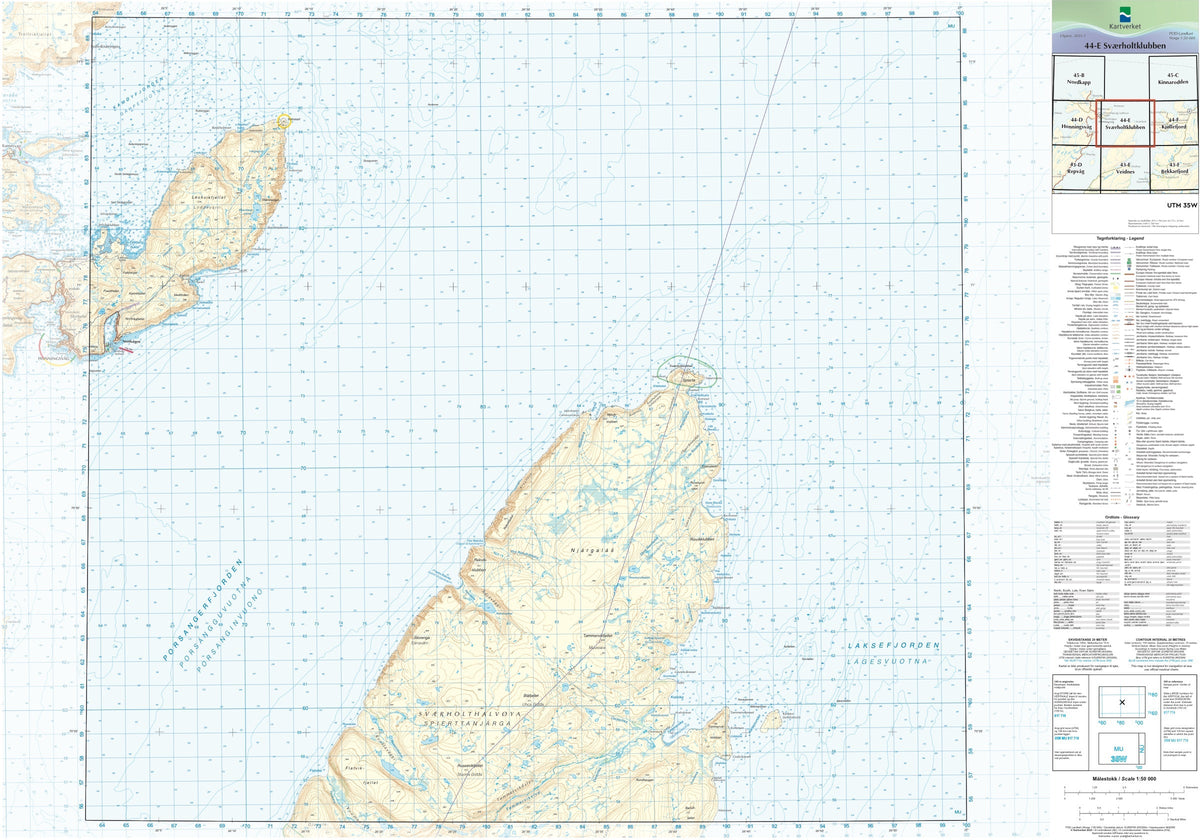 Kartverket N50 kartblad 44-E Sværholtklubben