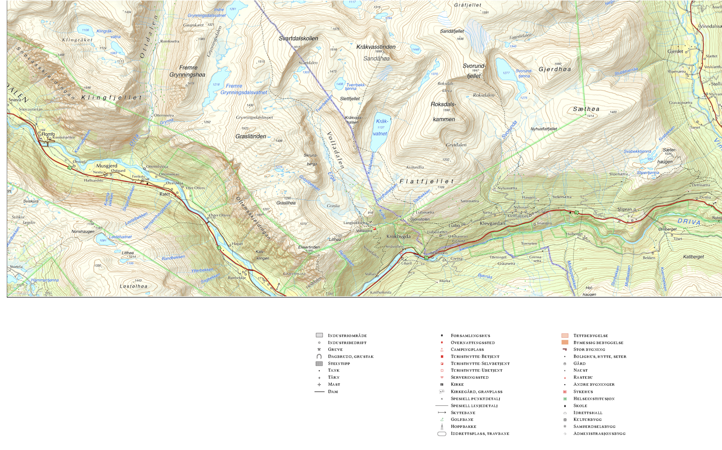 Oppdal sørvest utsnitt