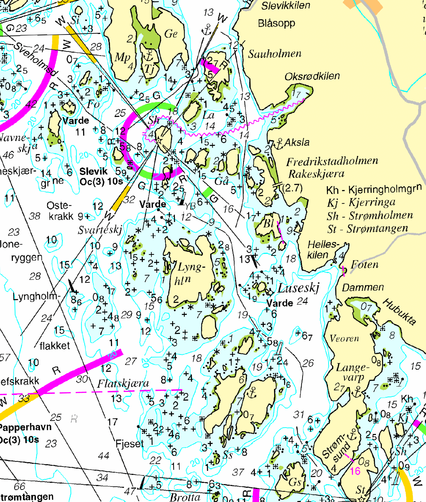 Sjøkart Hvaler skjærgården