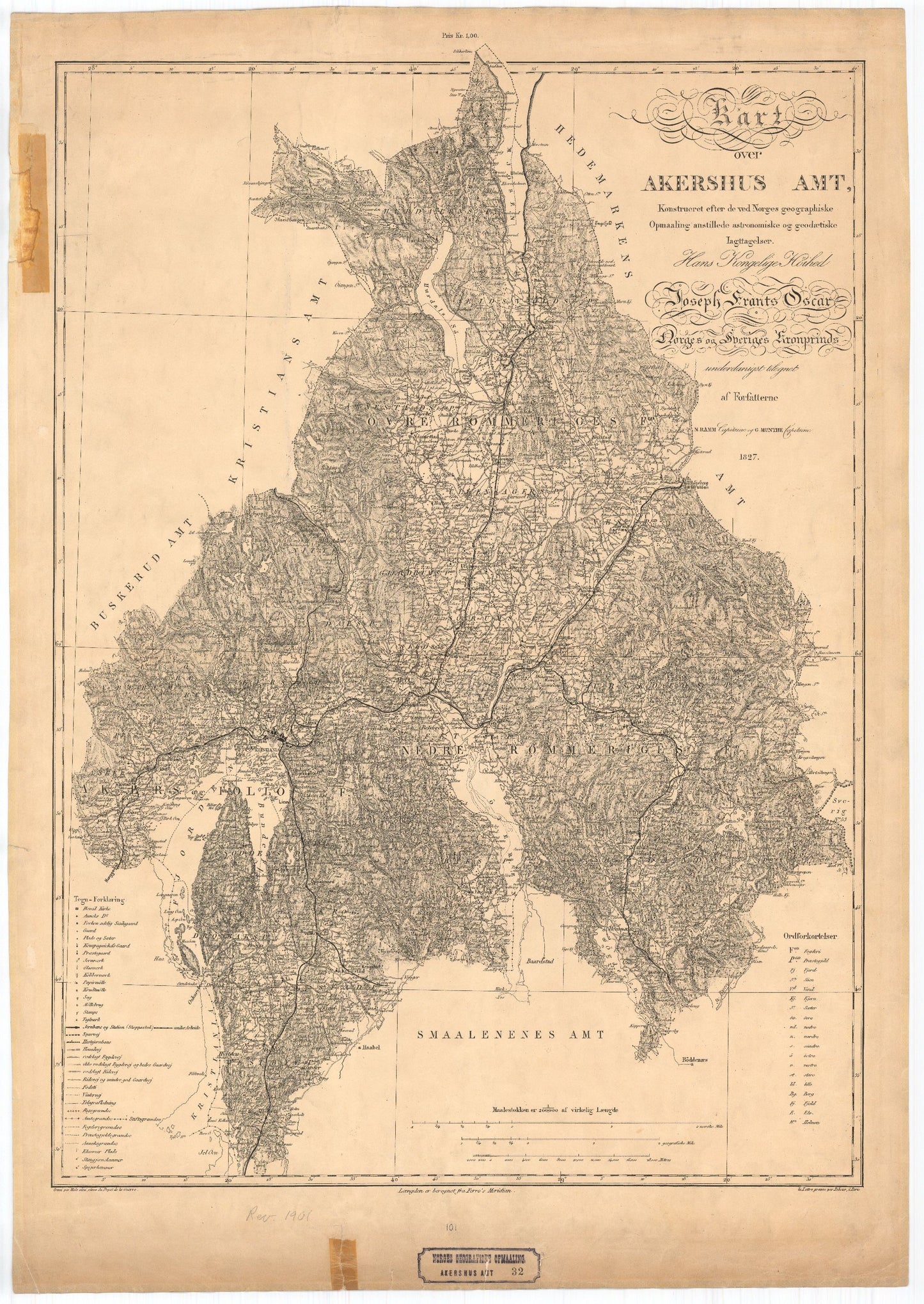 Kart over Agershuus Amt: Akershus | Oslo