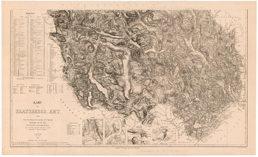 Kart over Bratsberg Amt (sør): Telemark