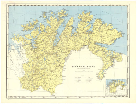 Kart over Finmarkens Amt: Finnmark