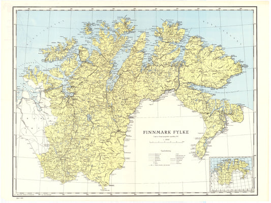 Kart over Finmarkens Amt: Finnmark