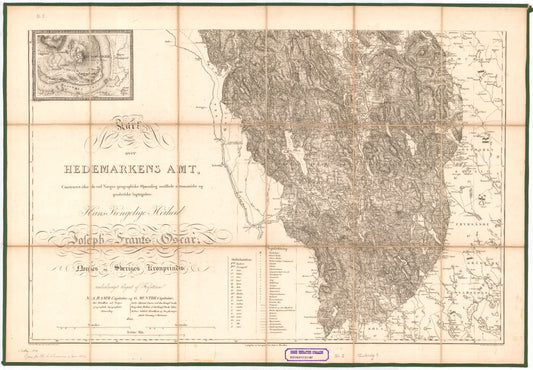 Kart over Hedemarkens Amt (sør): Hedmark