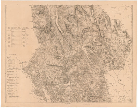 Kart over Hedemarkens Amt (midtre): Hedmark