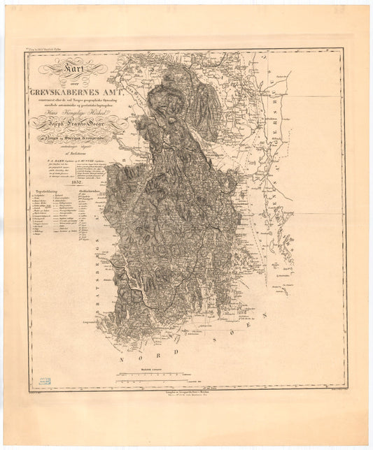 Kart over Grevskabernes Amt: Vestfold