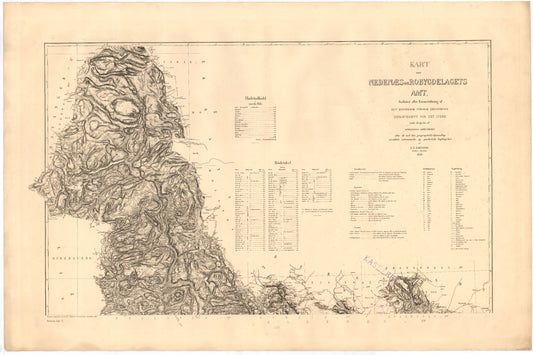Kart over Nedenæs og Robygdelagets Amt (nord): Aust-Agder