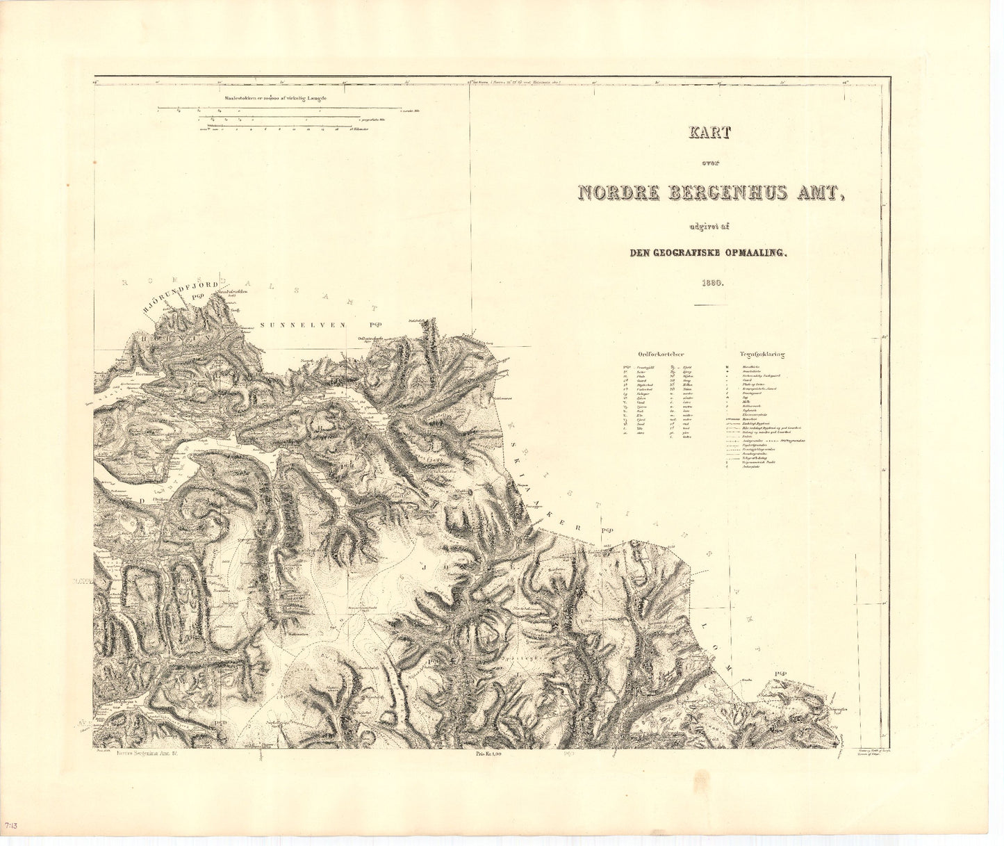 Kart over Nordre Bergenhus Amt (nø): Sogn og Fjordane