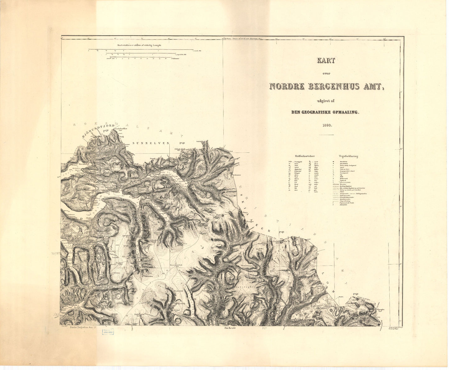 Kart over Nordre Bergenhus Amt (nø): Sogn og Fjordane