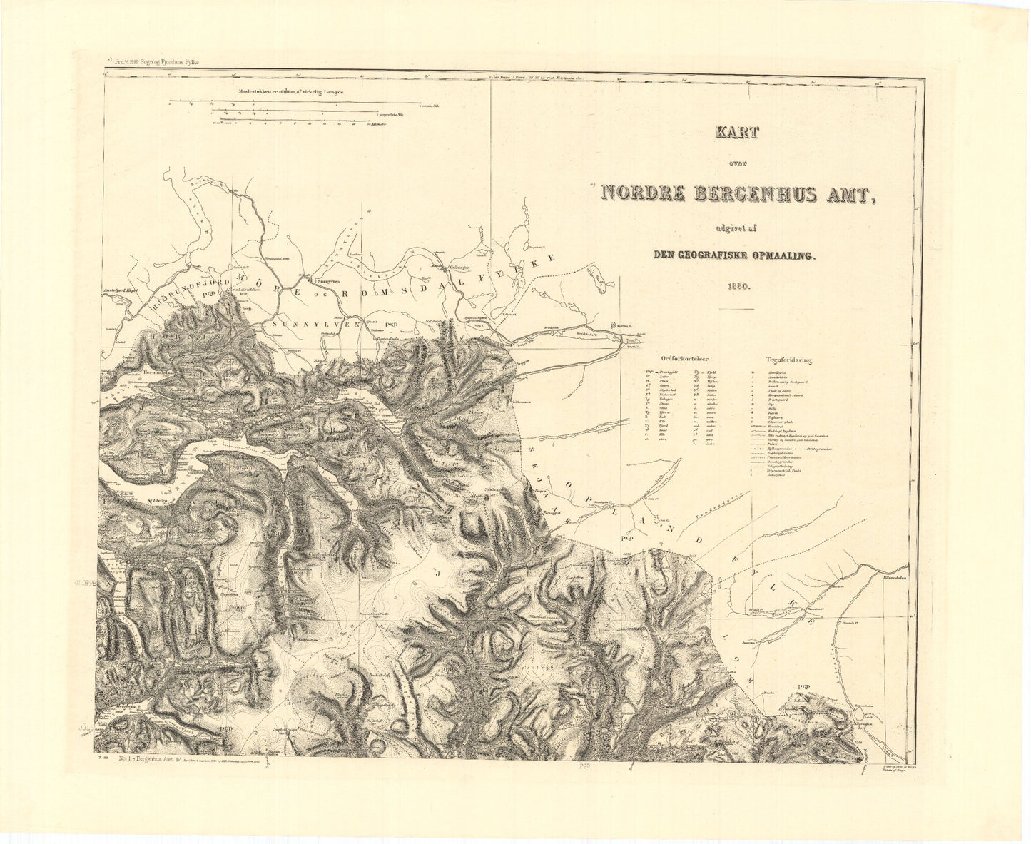 Kart over Nordre Bergenhus Amt (nø): Sogn og Fjordane