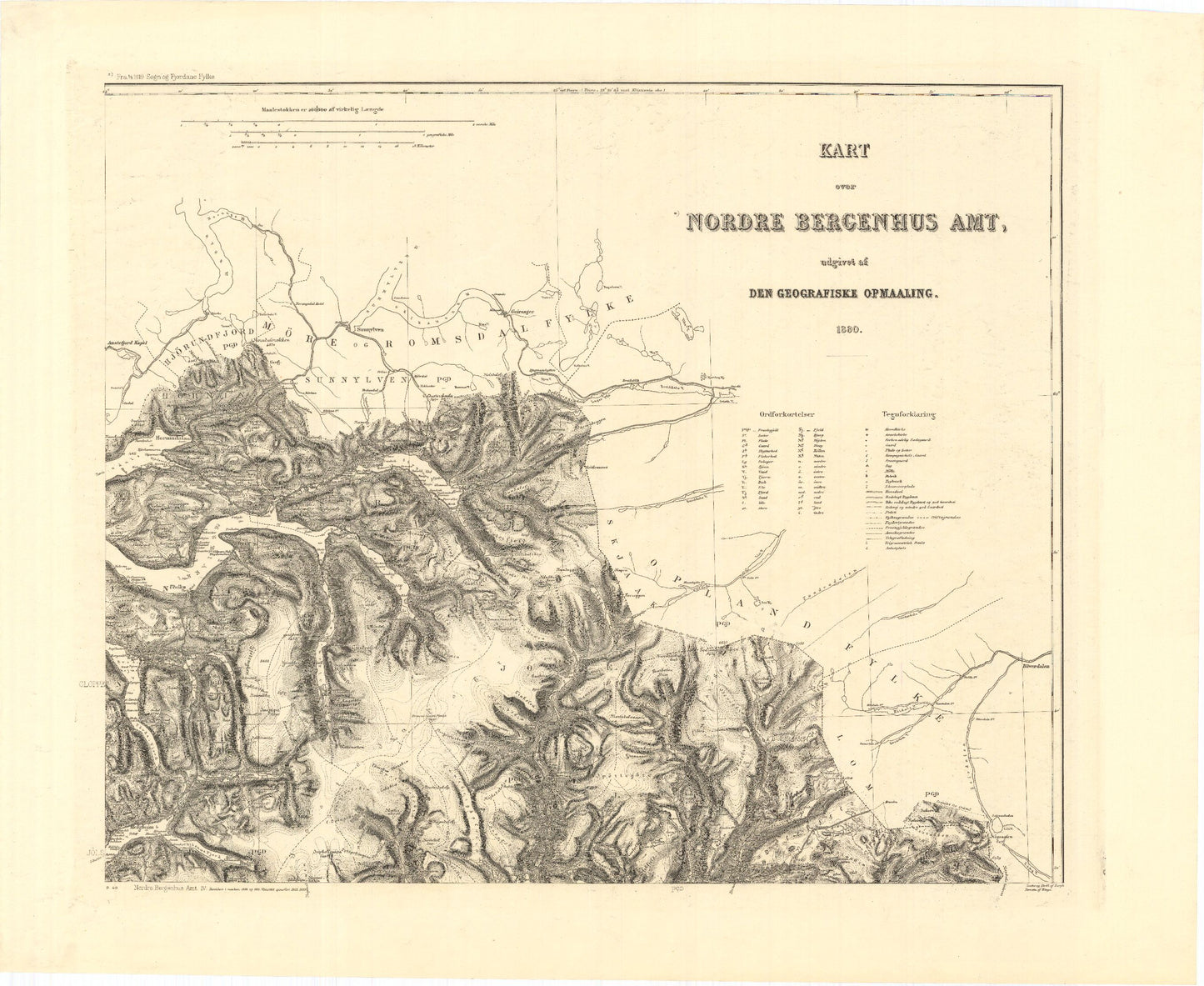Kart over Nordre Bergenhus Amt (nø): Sogn og Fjordane