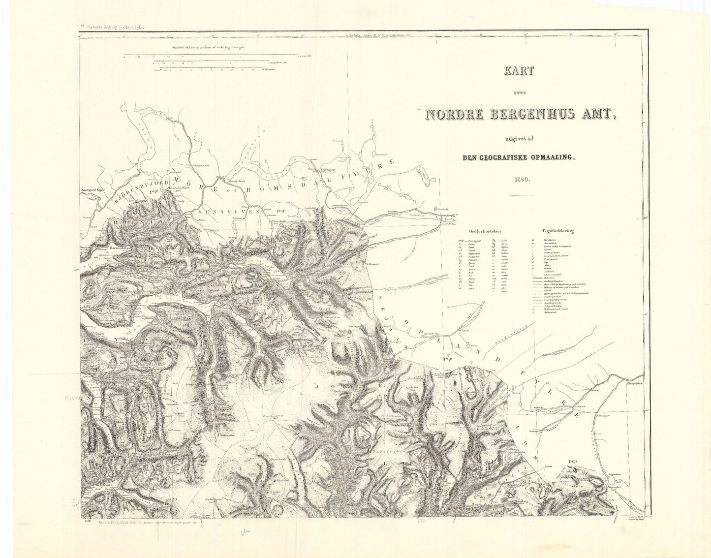 Kart over Nordre Bergenhus Amt (nø): Sogn og Fjordane