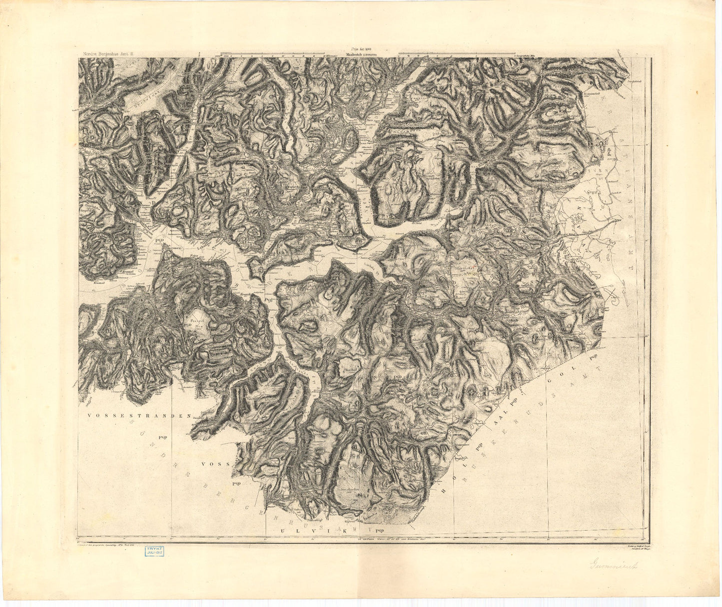 Kart over Nordre Bergenhus Amt (sø): Sogn og Fjordane