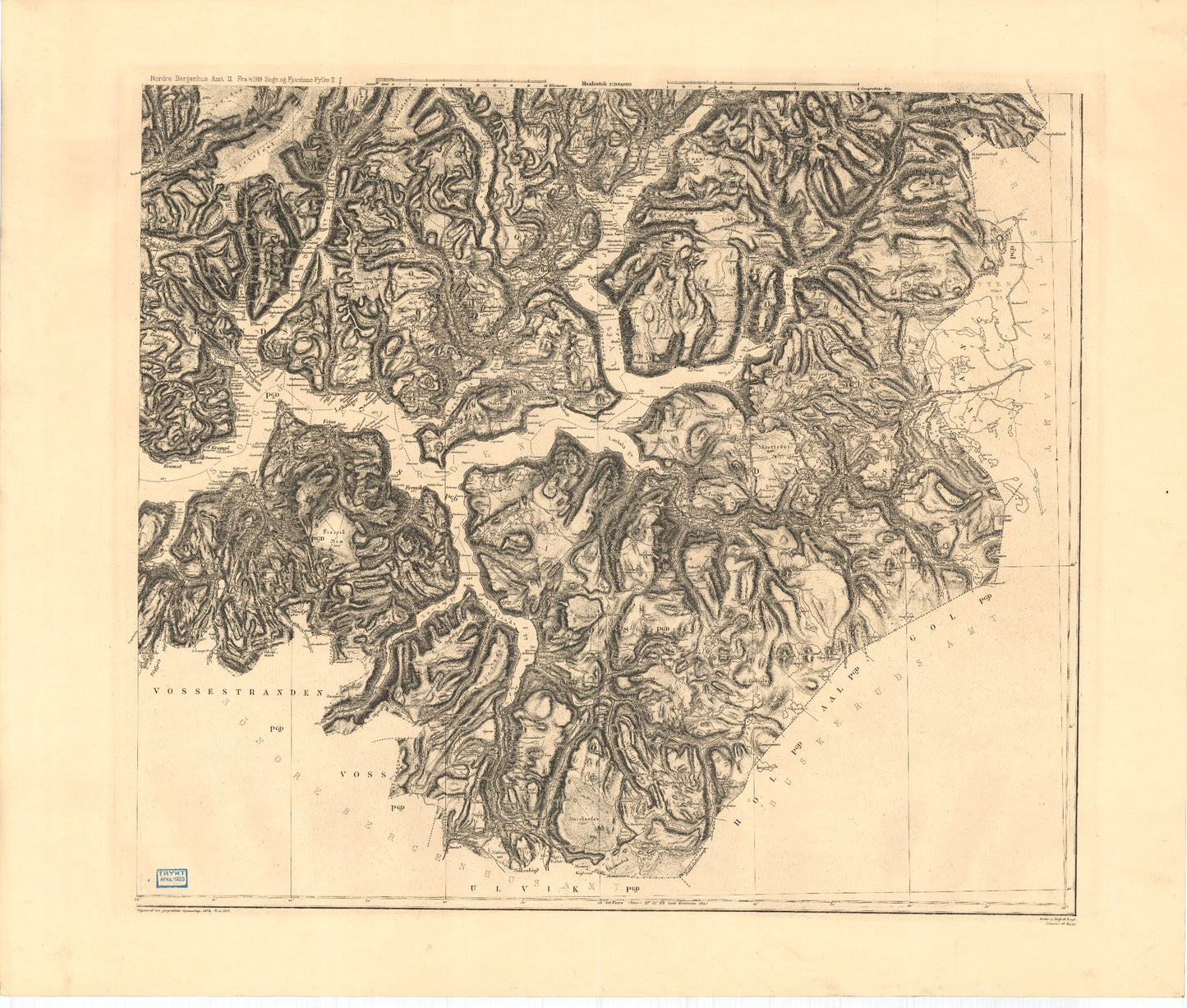 Kart over Nordre Bergenhus Amt (sø): Sogn og Fjordane