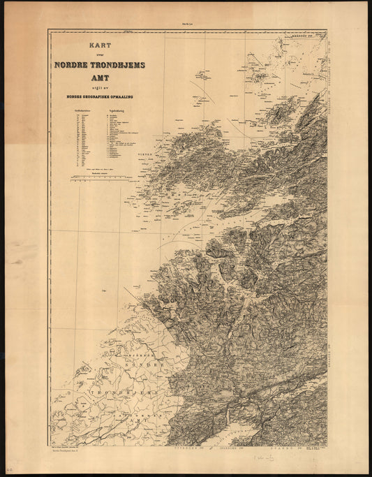 Kart over Nordre Trondhjems Amt: Nord-Trøndelag