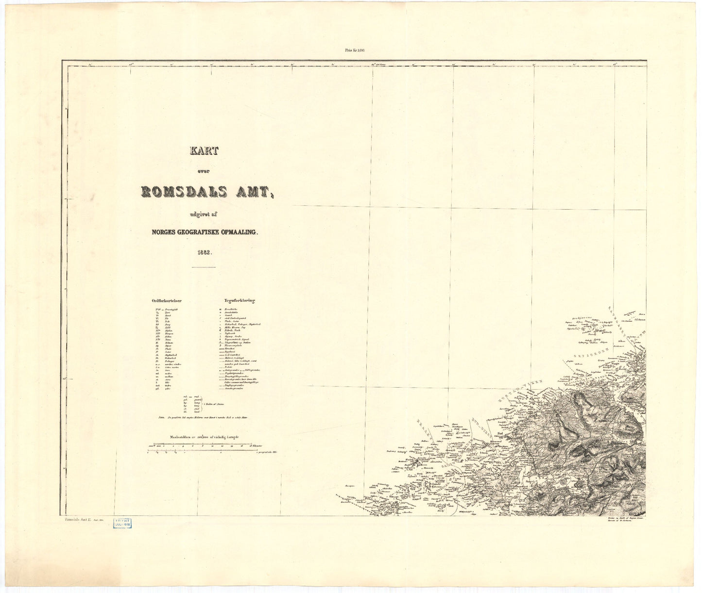 Kart over Romsdals Amt (nv): Møre og Romsdal