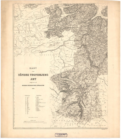 Kart over Søndre Trondhjems Amt: Sør-Trøndelag