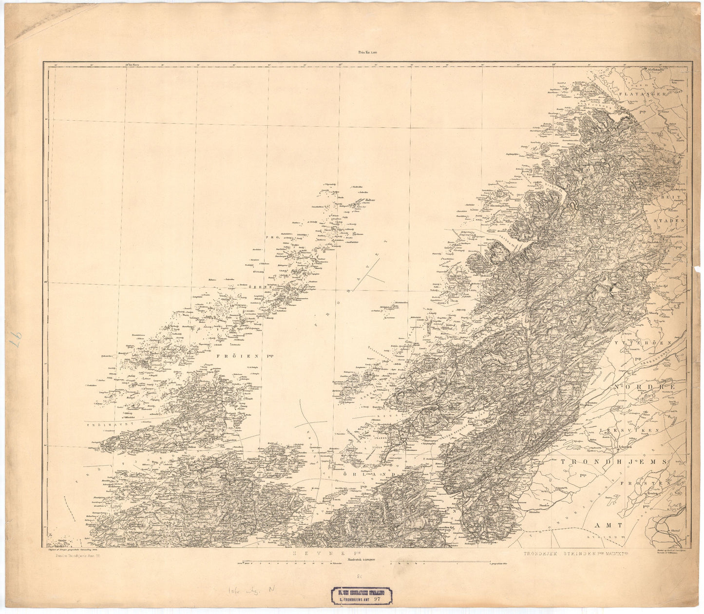 Kart over Søndre Trondhjems Amt: Sør-Trøndelag