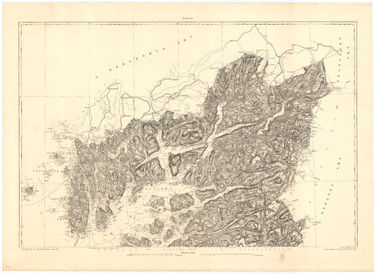 Kart over Stavanger Amt (nordre): Rogaland