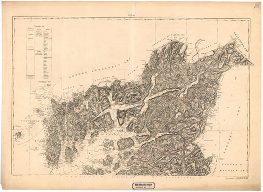 Kart over Stavanger Amt (nordre): Rogaland