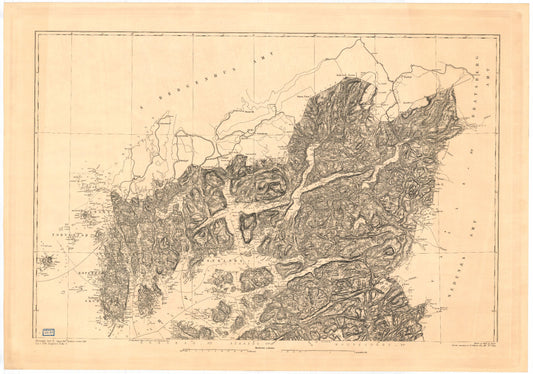 Kart over Stavanger Amt (nordre): Rogaland