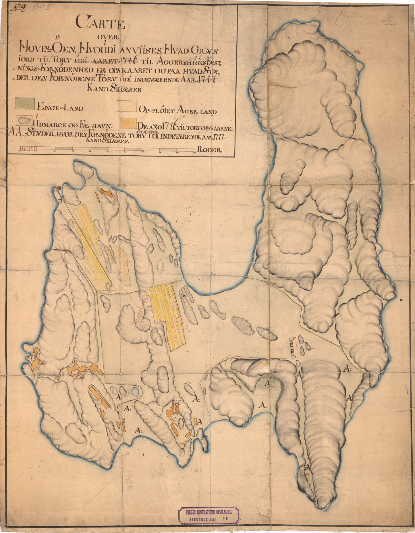 Akershus amt nr 10: Carte over Hovedøen: Akershus