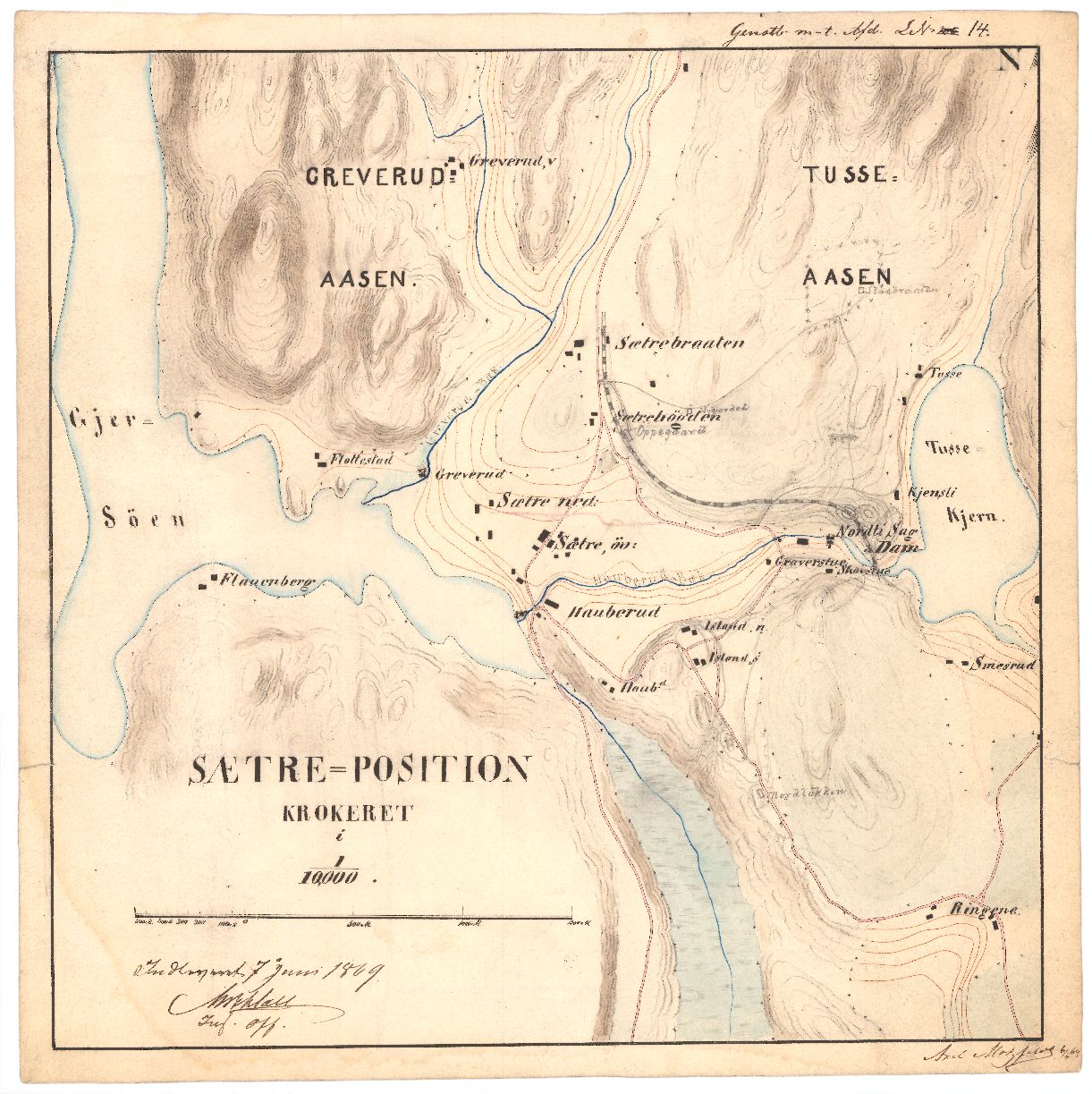 Akershus amt nr 117-1: Rekognoseringsarbeider utført av høyskoleelever 1869: Akershus