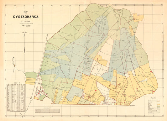 Akershus amt nr 121: Kart over Gystadmarka i Ullensaker: Akershus