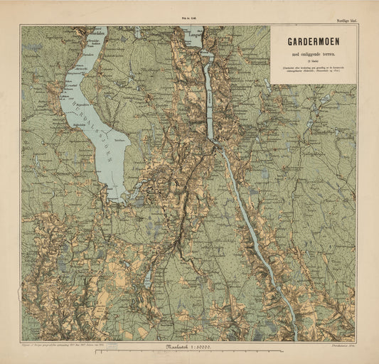 Akershus amt nr 122 nord: Gardermoen med omliggende terræn; nordre del: Akershus