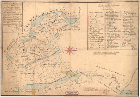 Akershus amt nr 14: Continuations Situations Carte over Hoved og Contra Pretensions Stræckningen af det saakaldede kongs eller Kron Stykke Skoug i Rellings Annex til Fedts Præstegield og Lørenskougens Annex til Schedsmoe Præstegield: Akershus