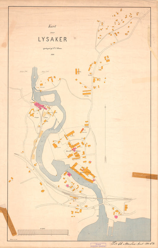 Akershus amt nr 67: Kart over Lysaker: Akershus