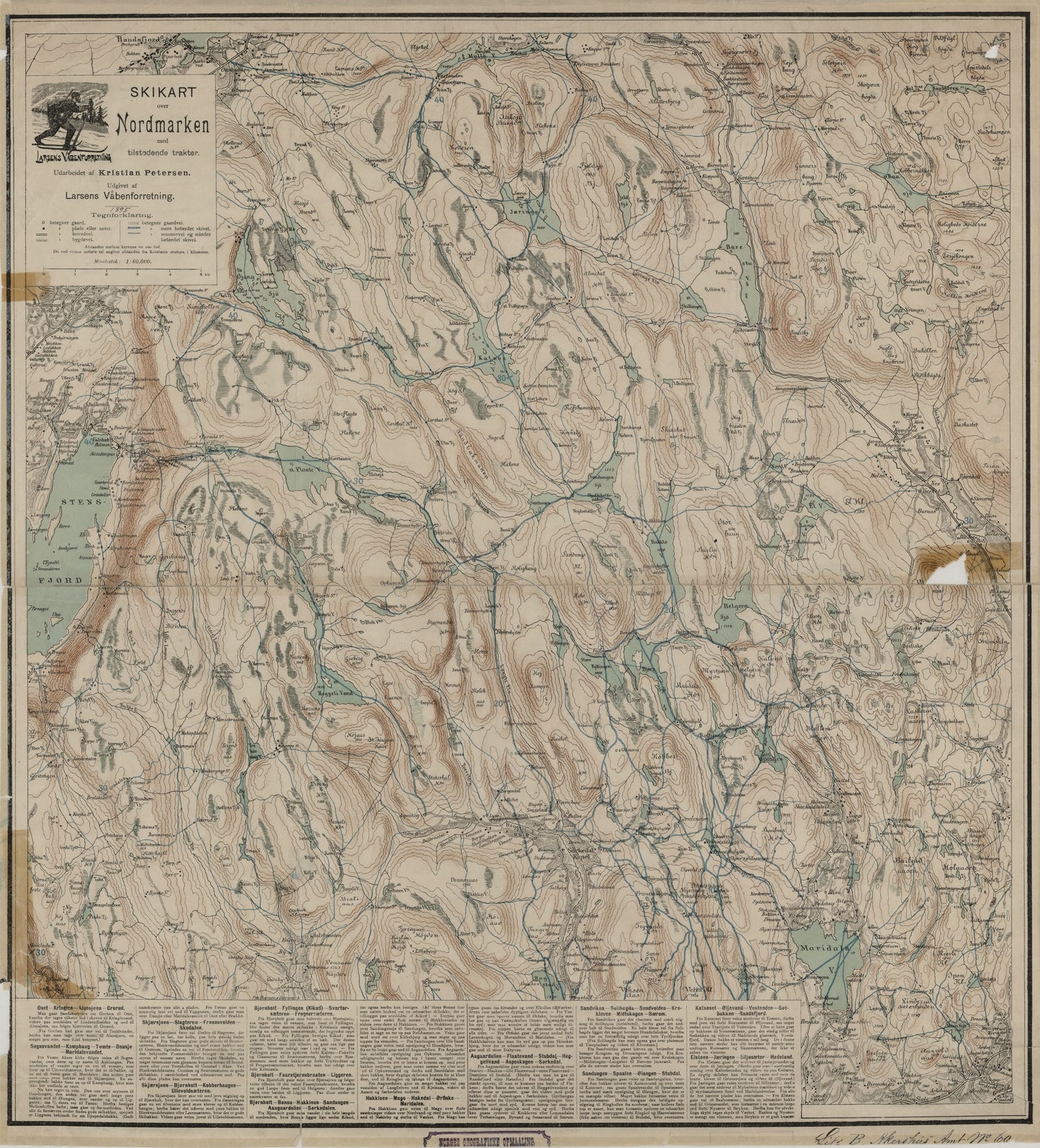 Akershus amt nr 70: Skikart over Nordmarken med tilstødende Trakter: Buskerud | Oppland | Oslo