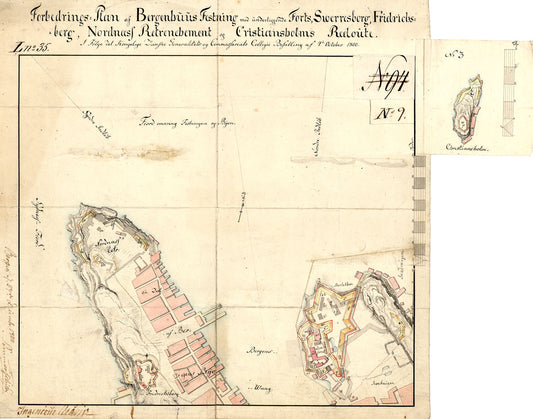 Bergens by nr 14: Forbedrings Plan af Bergenshuus Fæstning: Hordaland