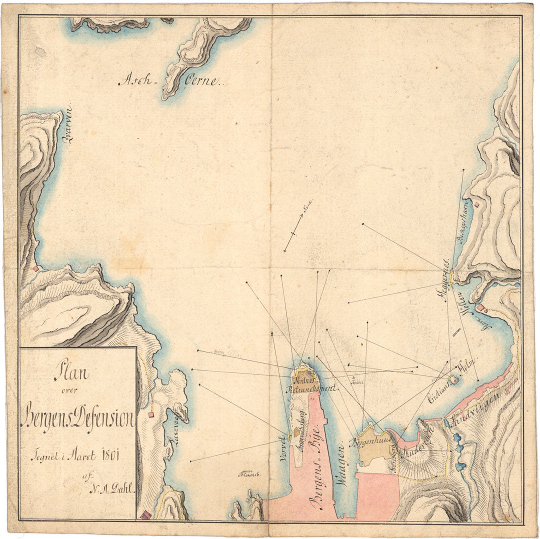 Bergens by nr 16: Plan over Bergens Defension: Hordaland